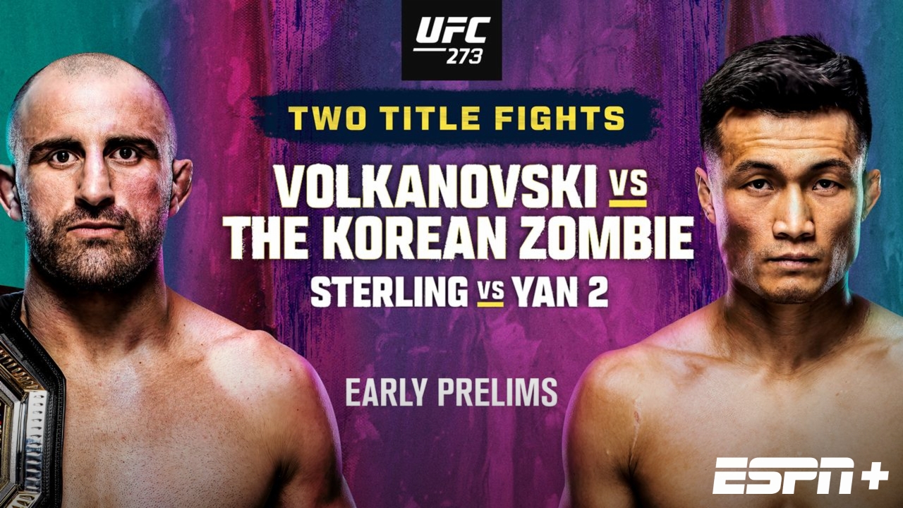 UFC 273: Volkanovski vs. The Korean Zombie (Early Prelims)